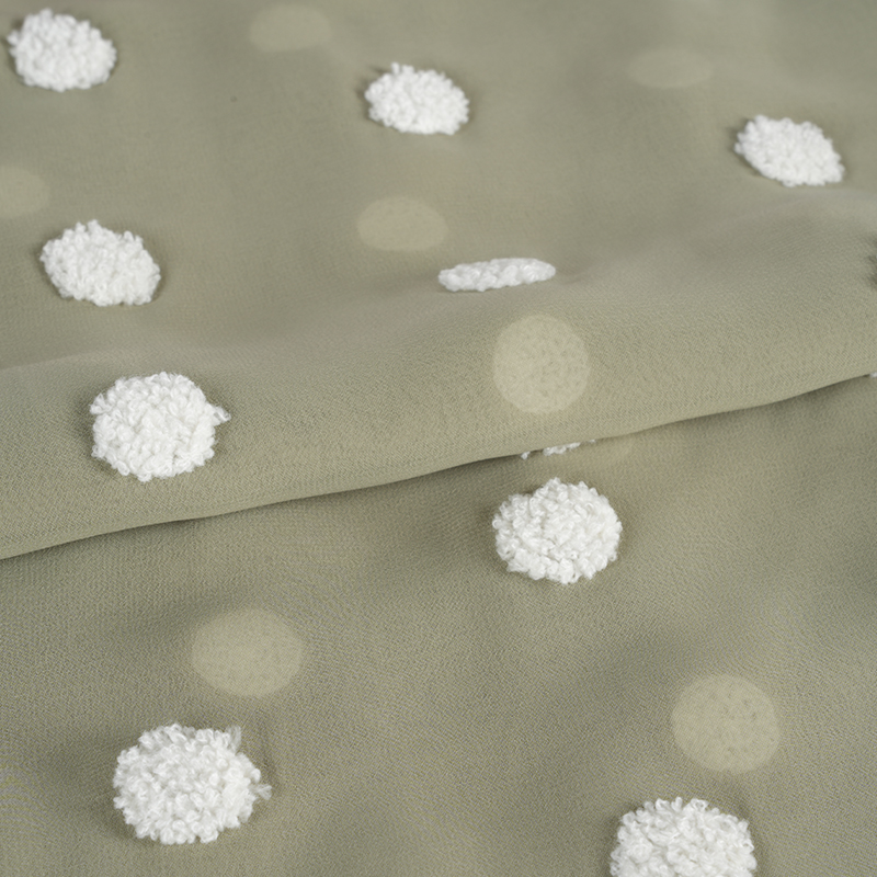 Mousseline plate 75d/18t avec tissu de broderie de serviette