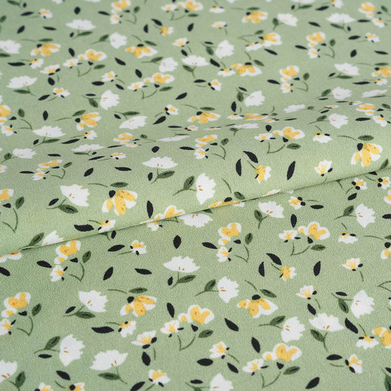 Crêpe Yao en soie à fausse torsion 2026x75, petit tissu à imprimé Floral