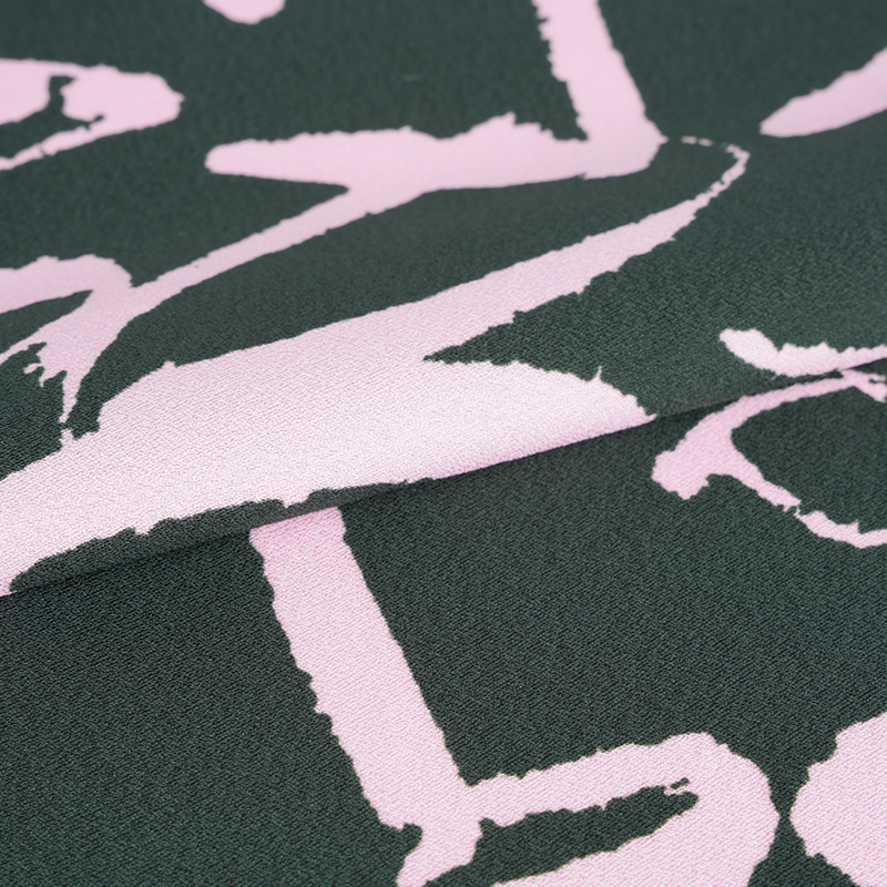 Tissu imprimé arabe froissé en soie polyester 75D*120D