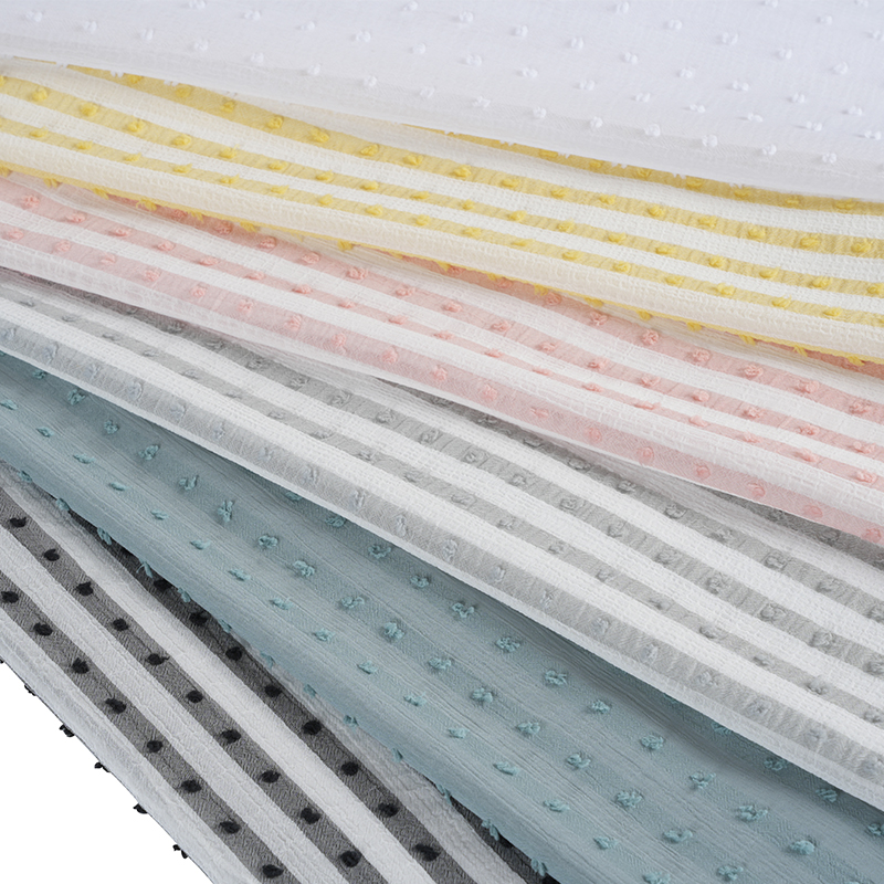 Tissu imprimé à rayures nano-crêpe cationique 75D