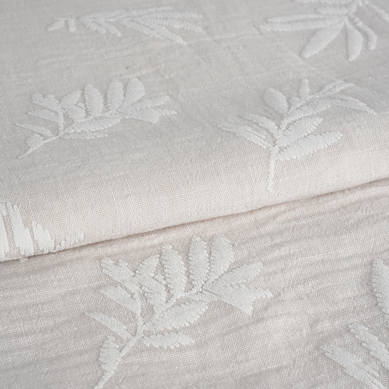 Fil de polyester imitant le tissu imprimé en mousse de feuilles de chanvre