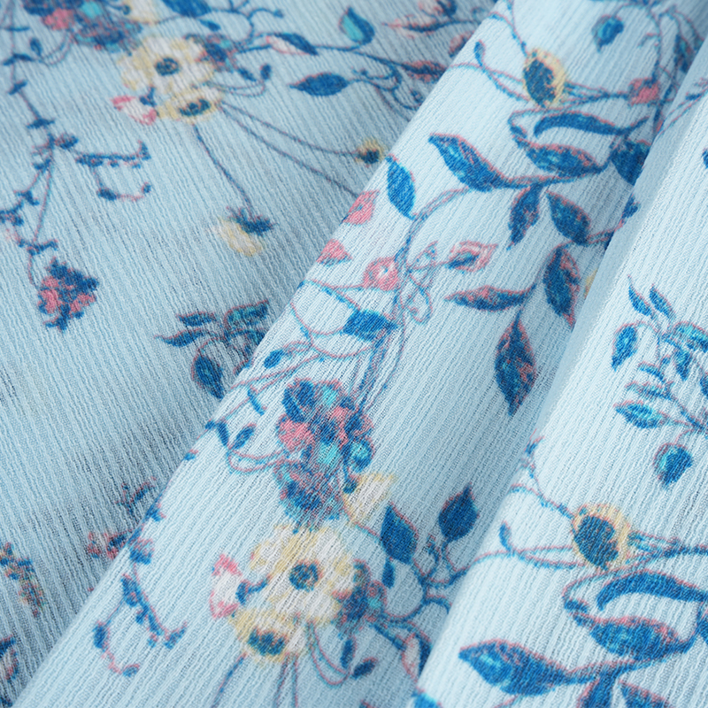 Tissu composé de filigrane de fleur d'hibiscus froissé d'écorce de soie 50*68