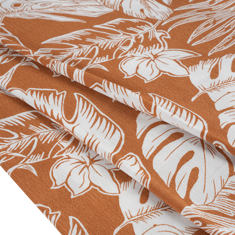 Tissu crêpe imprimé richement tissé