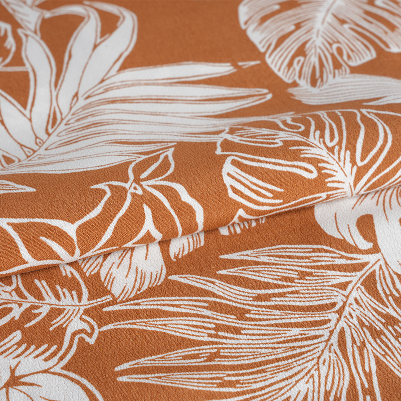 Tissu crêpe imprimé richement tissé