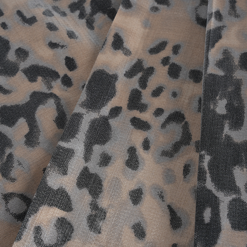 Tissu à imprimé léopard en coton doré épais 20d*21s
