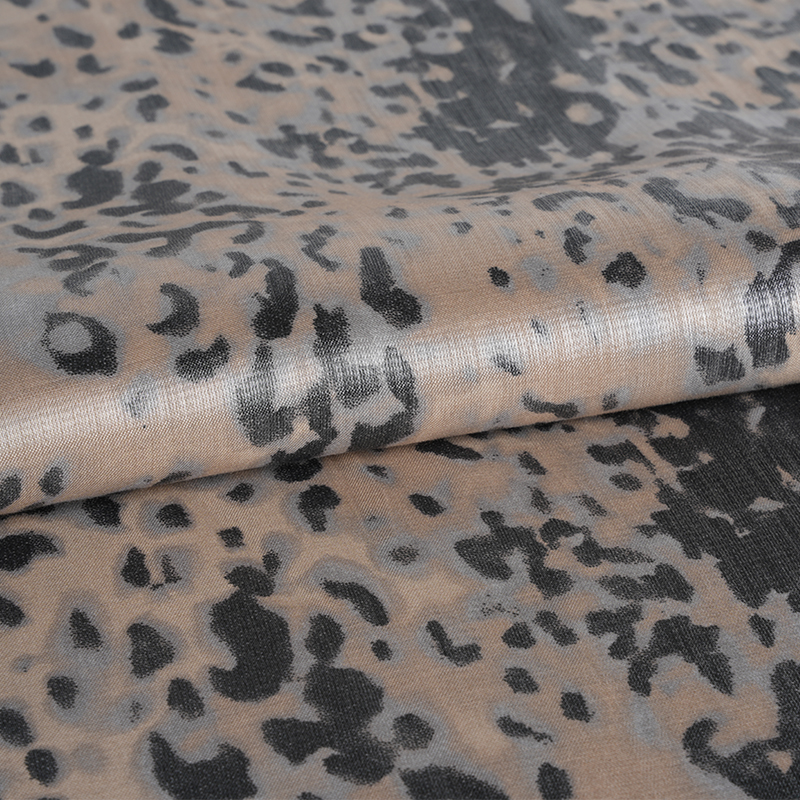 Tissu à imprimé léopard en coton doré épais 20d*21s