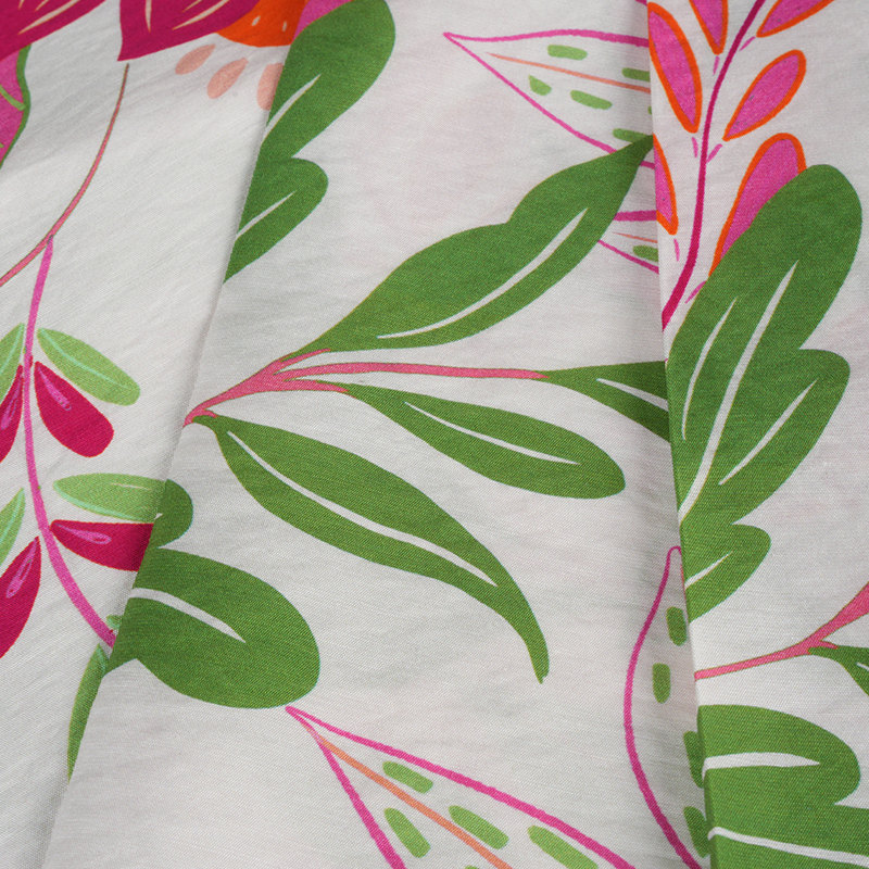 Tissu Rn semi-brillant uni imprimé oiseau de paradis