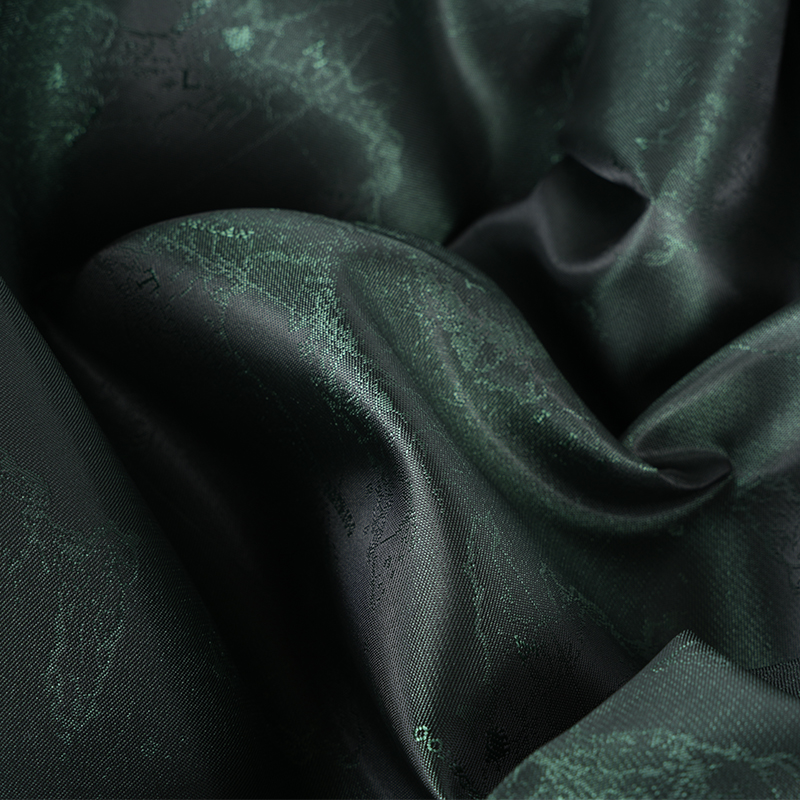 Jacquard de carte de logo anglais cationique en polyester