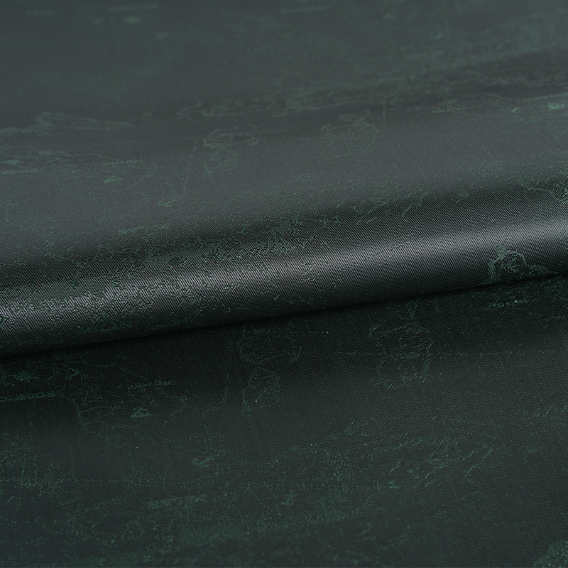 Jacquard de carte de logo anglais cationique en polyester