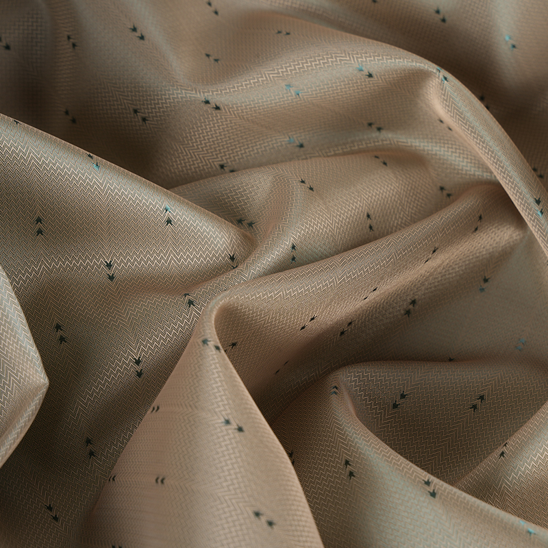 Jacquard à rayures ondulées en filament blanc de polyester