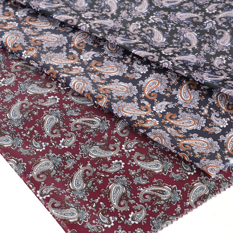 Tissu d'impression de fleurs de néflier imitation rayonne en polyester