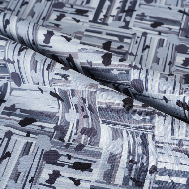 Tissu d'impression numérique en coton et soie fraîche 100D x 40S, bloc positif et négatif abstrait