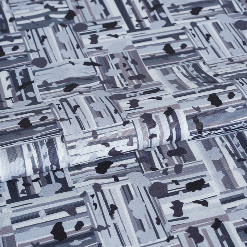 Tissu d'impression numérique en coton et soie fraîche 100D x 40S, bloc positif et négatif abstrait